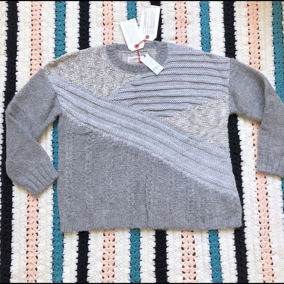 Current/Elliott Mixed Cable Sweater Chunky Knit - Picture 3 of 8